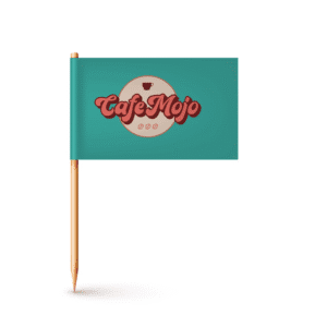 Buy custom paper toothpick flags – full‑color printed mini flags on toothpicks for food service, events & promotional use.