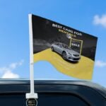 Economy Flex Pole w/Sticker Car Flag