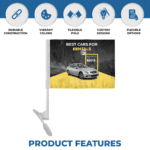 Economy Flex Pole w/Sticker Car Flag