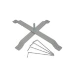 Silver Powder Coated x-Base with Stakes