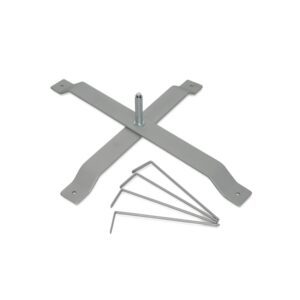 Silver Powder Coated x-Base with Stakes