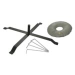 Black Steel Powder Coated x-Base with Stakes & Water Bag (A)