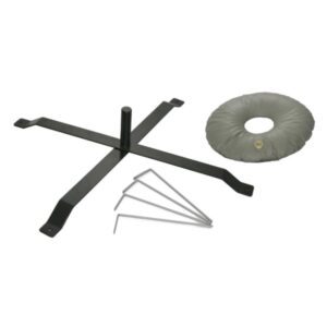 Black Steel Powder Coated x-Base with Stakes & Water Bag (A)
