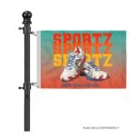Flag Pole With Rotating Clips