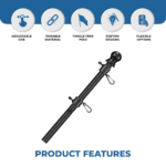 Flag Pole With Rotating Clips