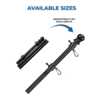 Flag Pole With Rotating Clips