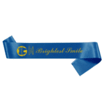 Custom satin sash — graduation and pageant — 4 inch x 80 inch — red and gold — AGAS Manufacturing