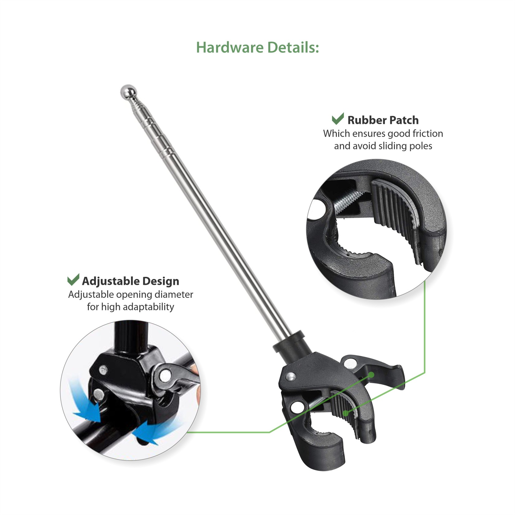 Telescopic Golf Cart Flag Pole Kit