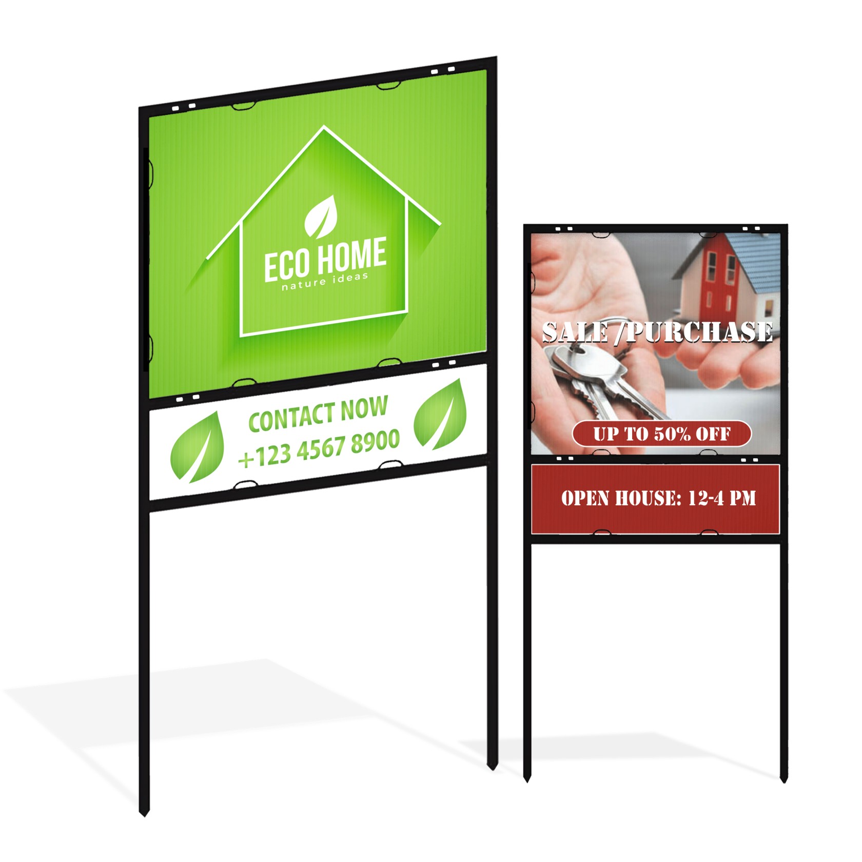 Real Estate Framed Signs Kits with Rider