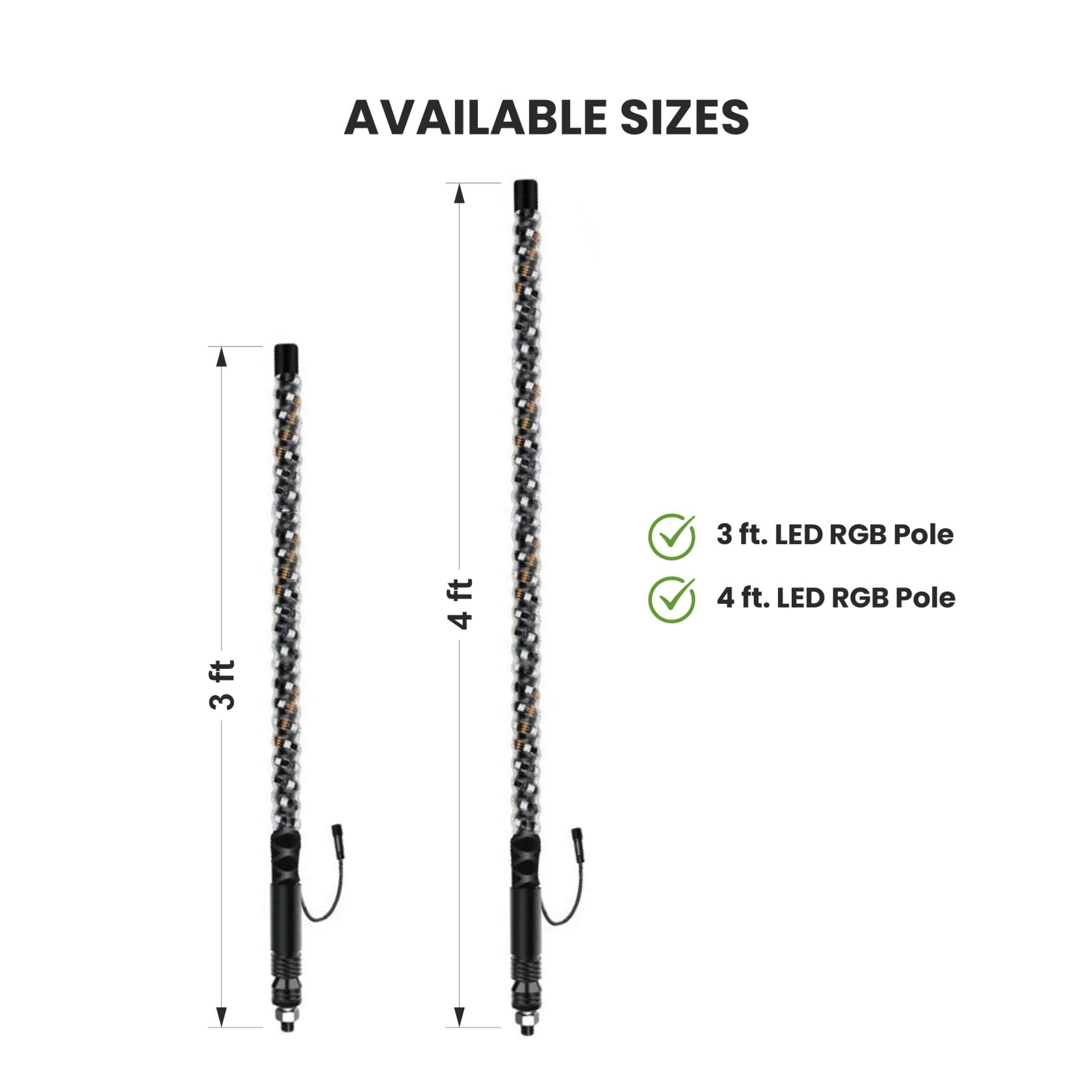 SPIRAL LED WHIP LIGHT POLE