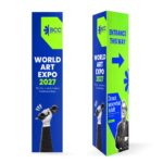 Custom triangular bollard cover with digitally printed graphics