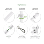 Rotating Flagpole Kit - Flagpole with Rotating Clips & Bracket