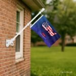 Rotating Flagpole Kit - Flagpole with Rotating Clips & Bracket