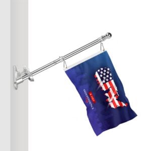 Complete Rotating Flagpole Kit — Stainless Steel Pole, Bracket & Custom Nylon Flag