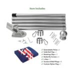 Complete Rotating Flagpole Kit — Stainless Steel Pole, Bracket & Custom Nylon Flag