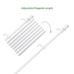 Rotating Flagpole Kit — Stainless Steel with Ball Top & Anti-Wrap Clips