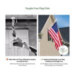 Rotating Flagpole Kit — Stainless Steel with Ball Top & Anti-Wrap Clips
