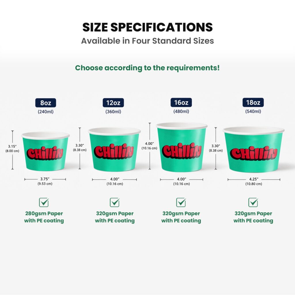 Custom Full-Color Printed Ice-Cream Cups